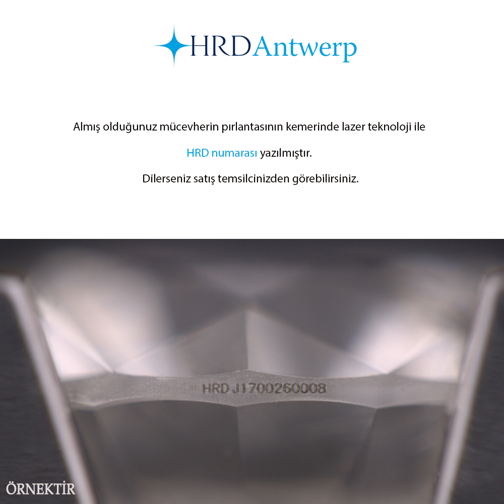 D Renk 0.76 Karat Uluslararası HRD Sertifikalı Beştaş Pırlanta Yüzük