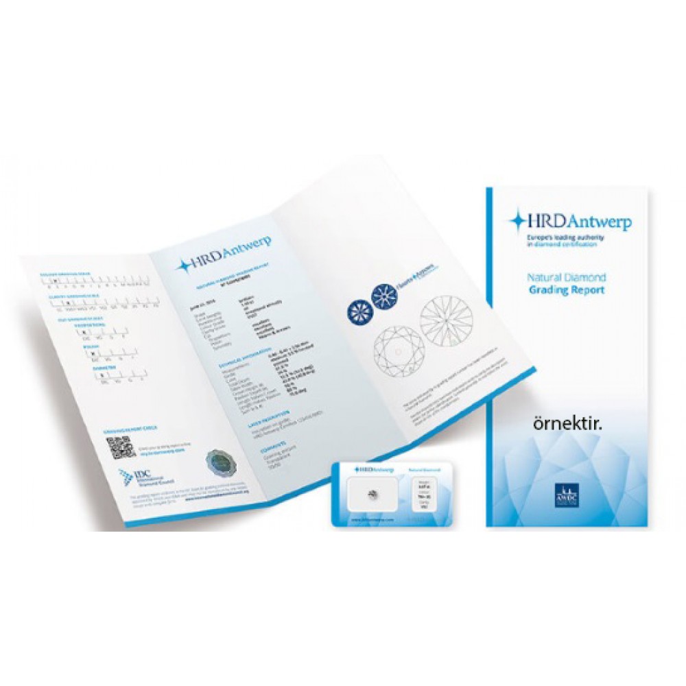 D Renk 0.76 Karat Uluslararası HRD Sertifikalı Beştaş Pırlanta Yüzük