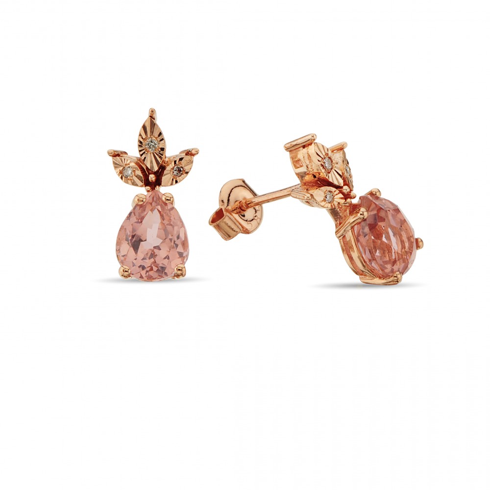 3,45 Karat Morganite Damla Küpe