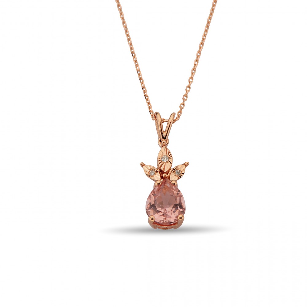1,72 Karat Morganite Damla Kolye
