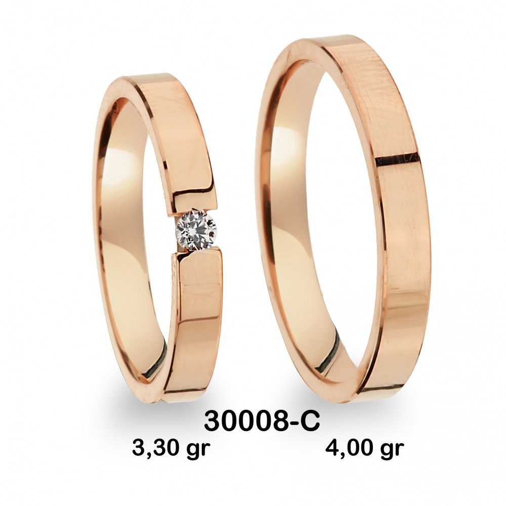 Pırlantalı Rose  Alyans Modeli-PIR30008-C