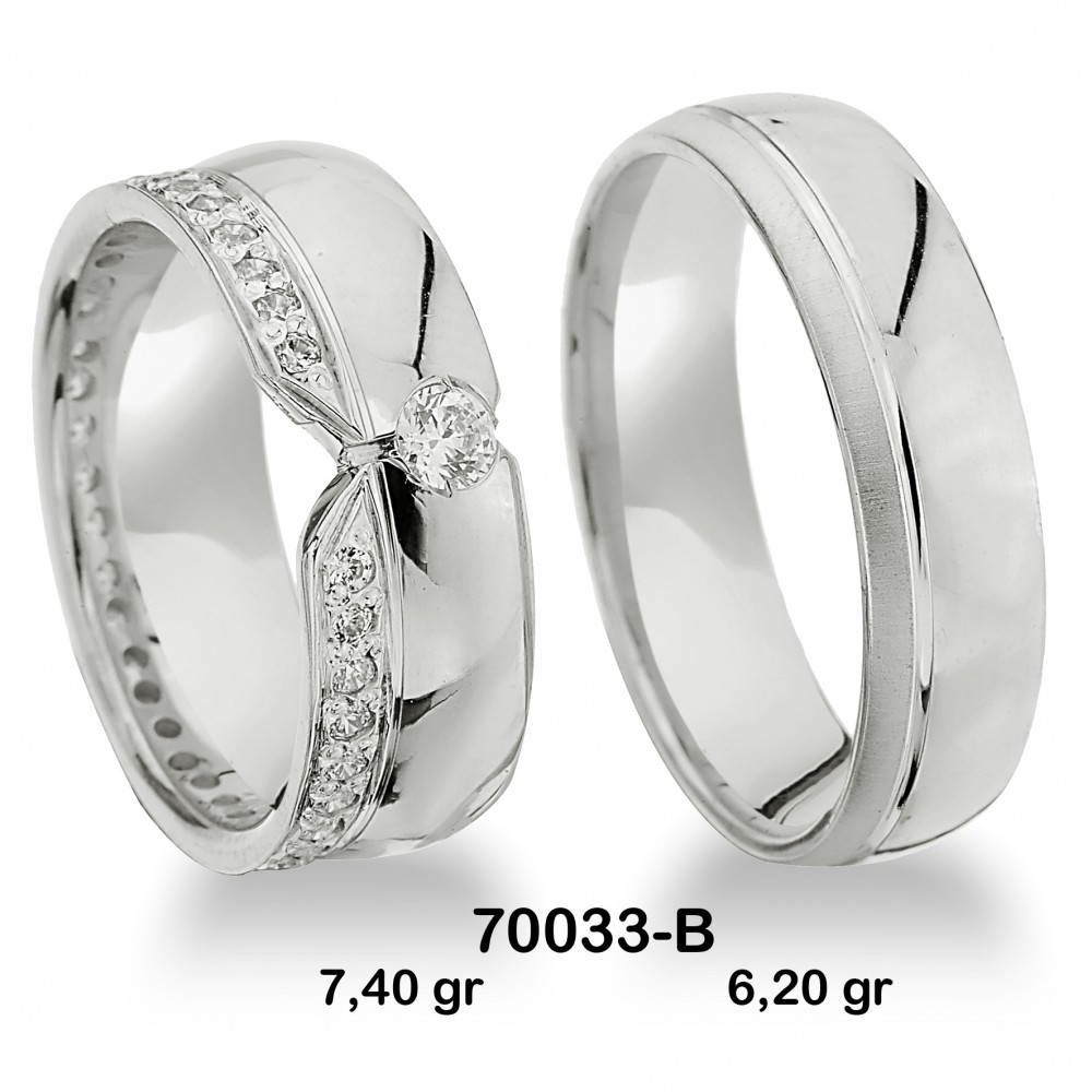Beyaz Alyans Modeli-70033-B