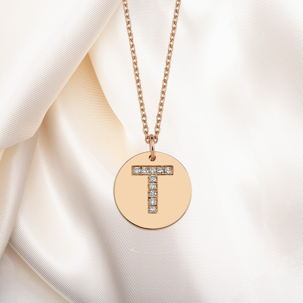 Pırlantalı (T) Harfli Kolye