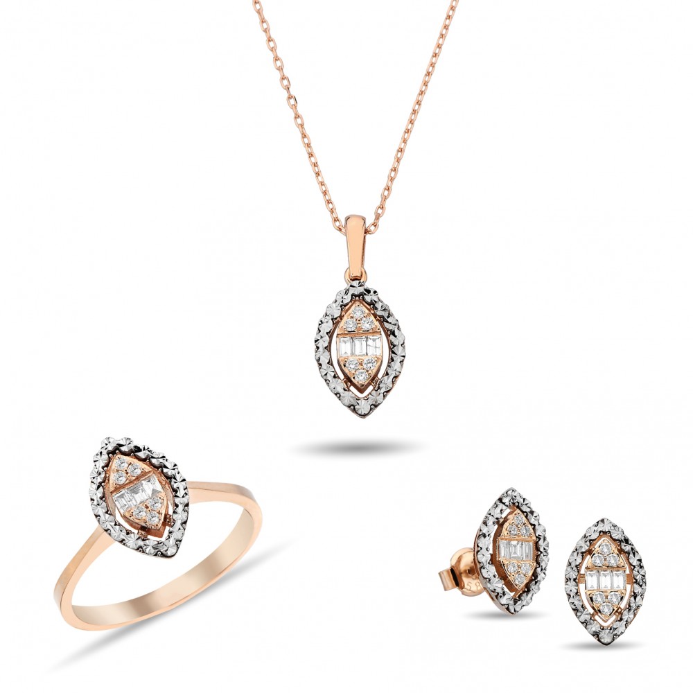 0,44 Karat Pırlantalı Baget Takım