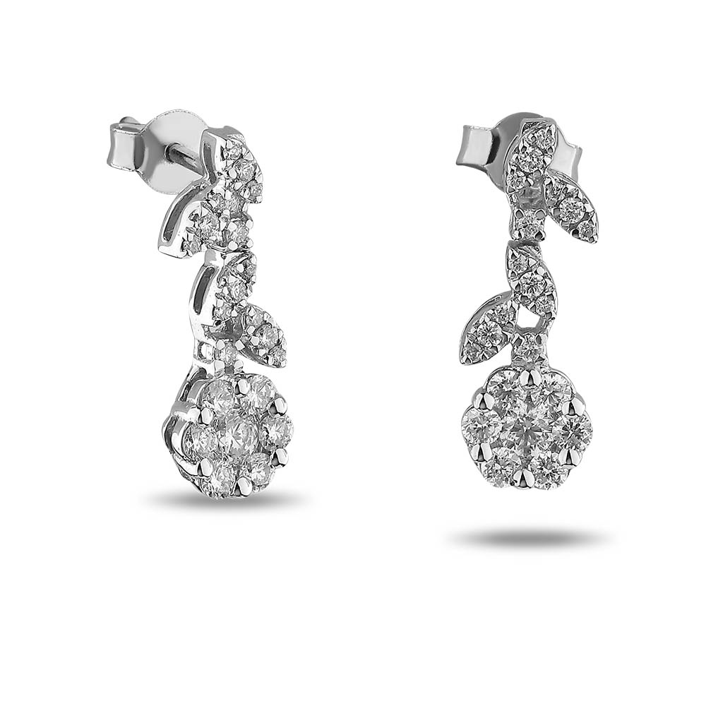 0,59 Karat Pırlantalı Reina Tasarım Küpe Yuvarlak